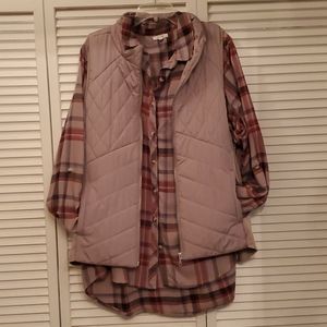 Plaid shirt and vest Maurices